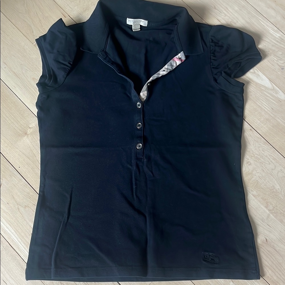 Black Short Sleeve Burberry Shirt